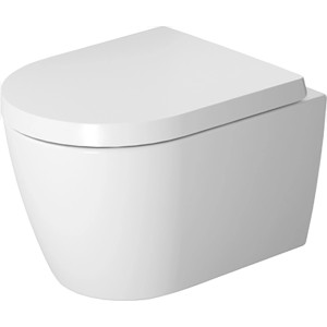 Weißes Duravit Wand-WC ME Compact mit WonderGliss Beschichtung und spülrandlosem Design.