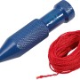 LUX Maurerlot Classic mit Schnur, blaues Lot mit roter Schnur, Prüfwerkzeug zum Ausloten.