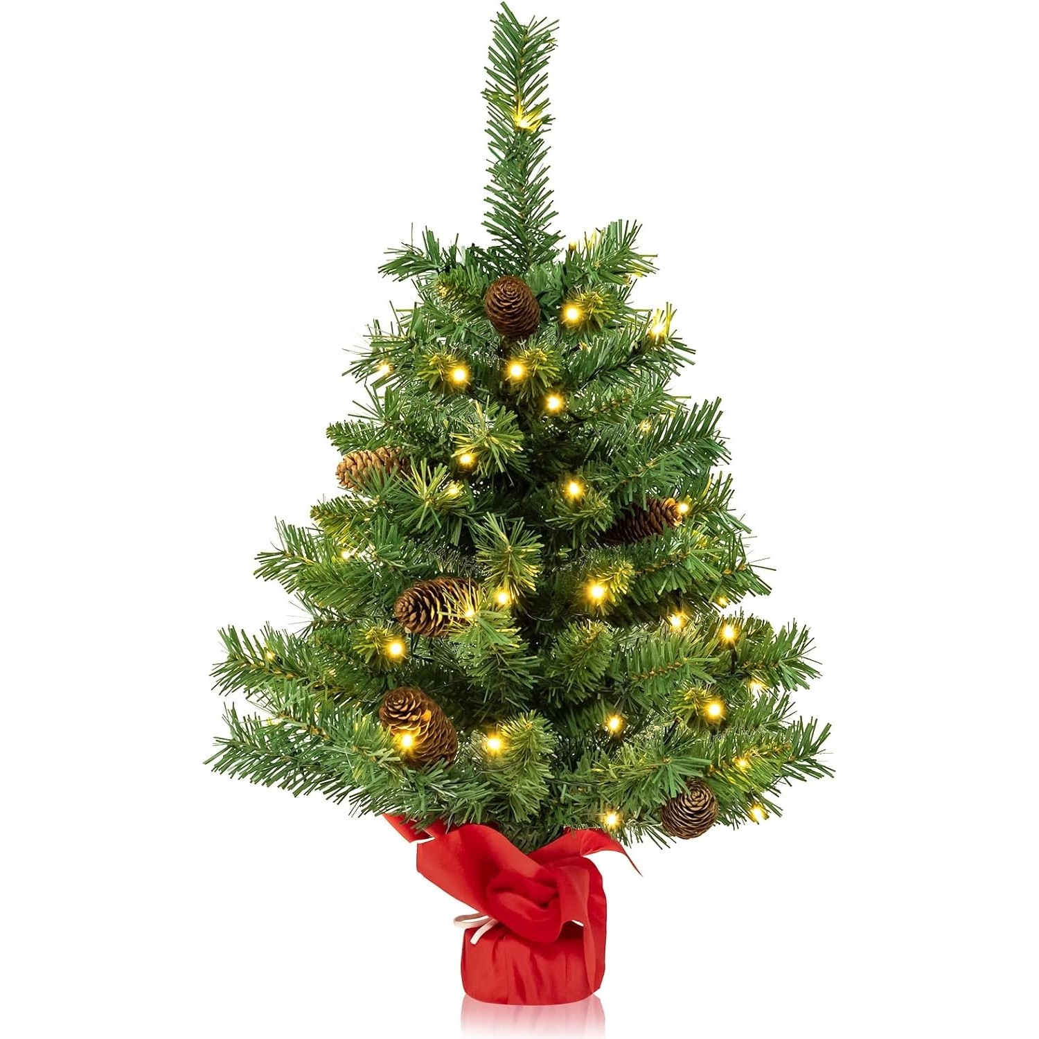 Costway Künstlicher Weihnachtsbaum mit Beleuchtung 64 cm