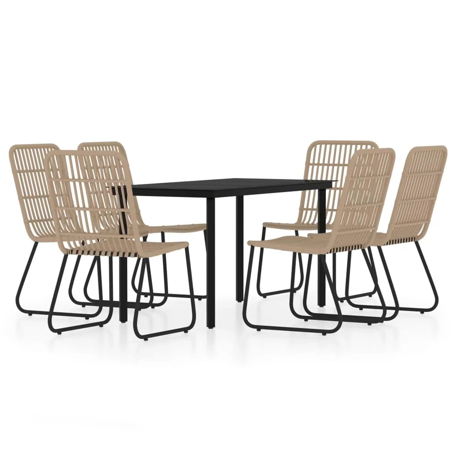 vidaXL 7-Tlg Garten-Essgruppe Eichen-Optik 3099164