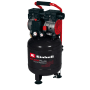 Einhell Kompressor TE-AC 135/24 Silent Plus: Flüsterkompressor mit 24 l Tank und rotem Tragegriff.