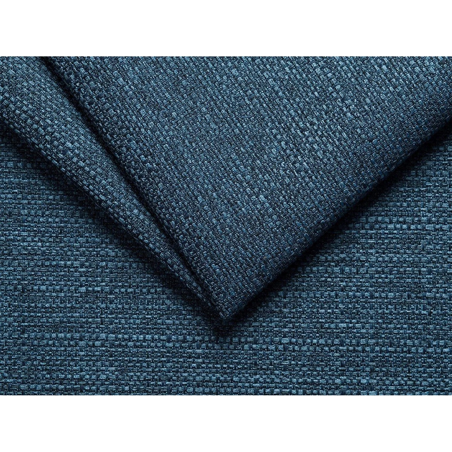 Blauer, strukturierter Polyesterstoff des Vente-unique Schlafsessels Vizir. Perfekt für Relaxsessel.