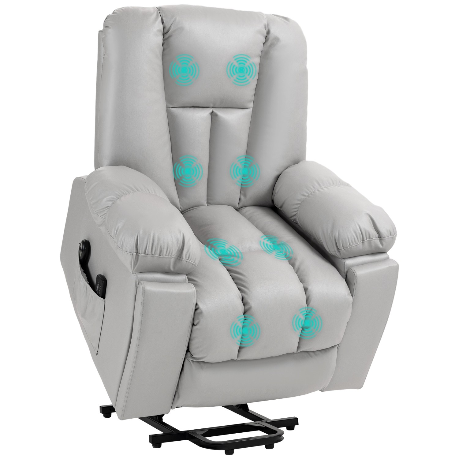 HOMCOM Fernsehsessel mit Liegefunktion Vibrationsmassage Massagesessel Hell günstig online kaufen