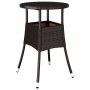 Brauner vidaXL Gartentisch aus Polyrattan, Teil der 5-tlg. Essgruppe. Wetterfest und langlebig.