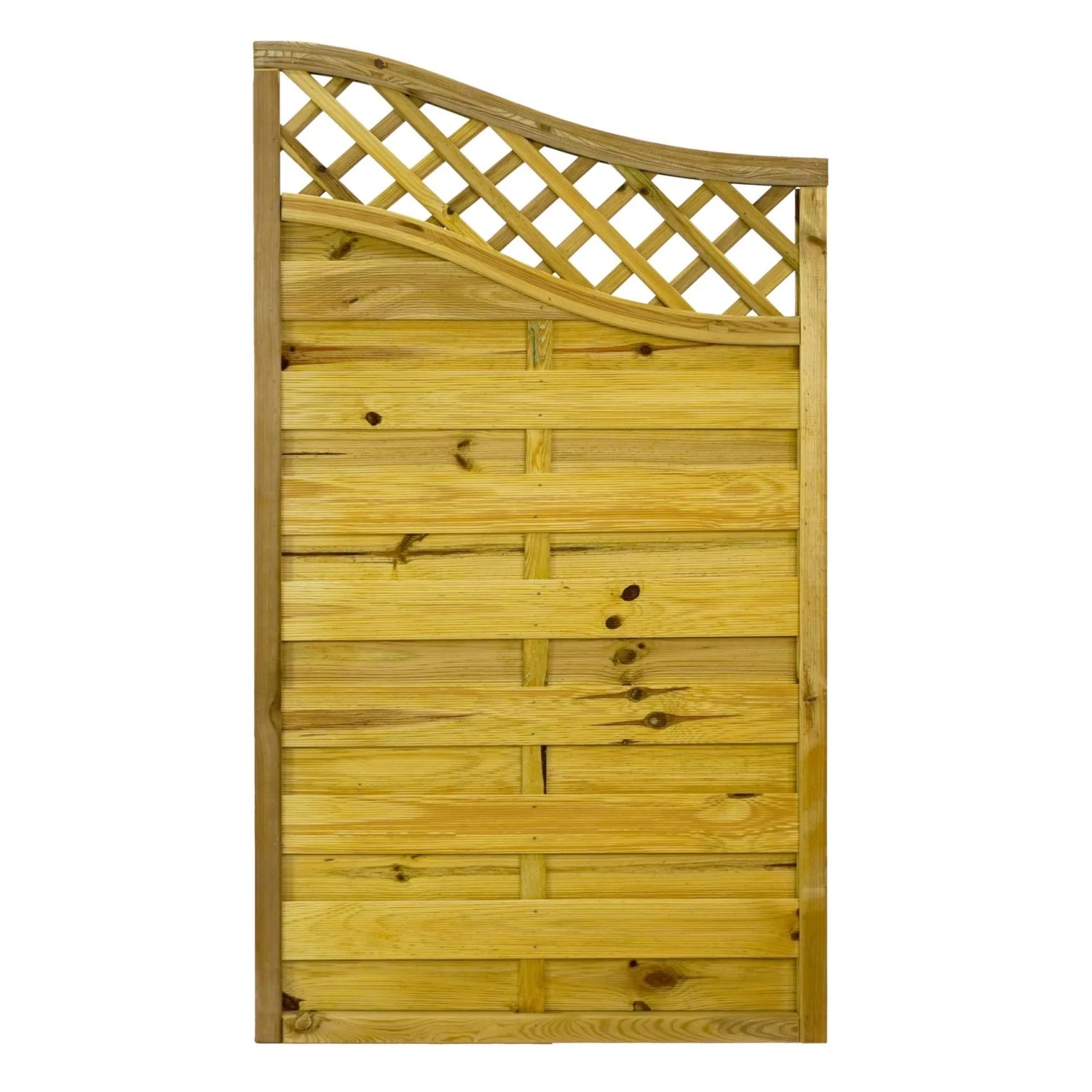 GartenLand Dichtzaun VARIO Geschwungen mit Rankgitter 90x160 cm Holzzaun Kiefer PEFC KDI Grün 44x44 mm Rahmen