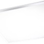 Quadratische LED-Deckenleuchte Flag, 45x45 cm, Chromrahmen.