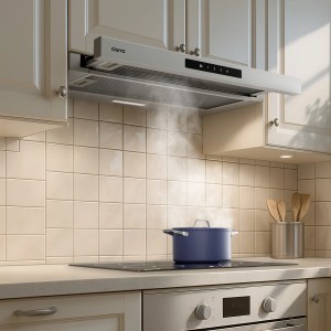 CIARRA Flachschirmhaube 60cm in Küche, Edelstahl, 580 m³/h, A+ Dunstabzugshaube