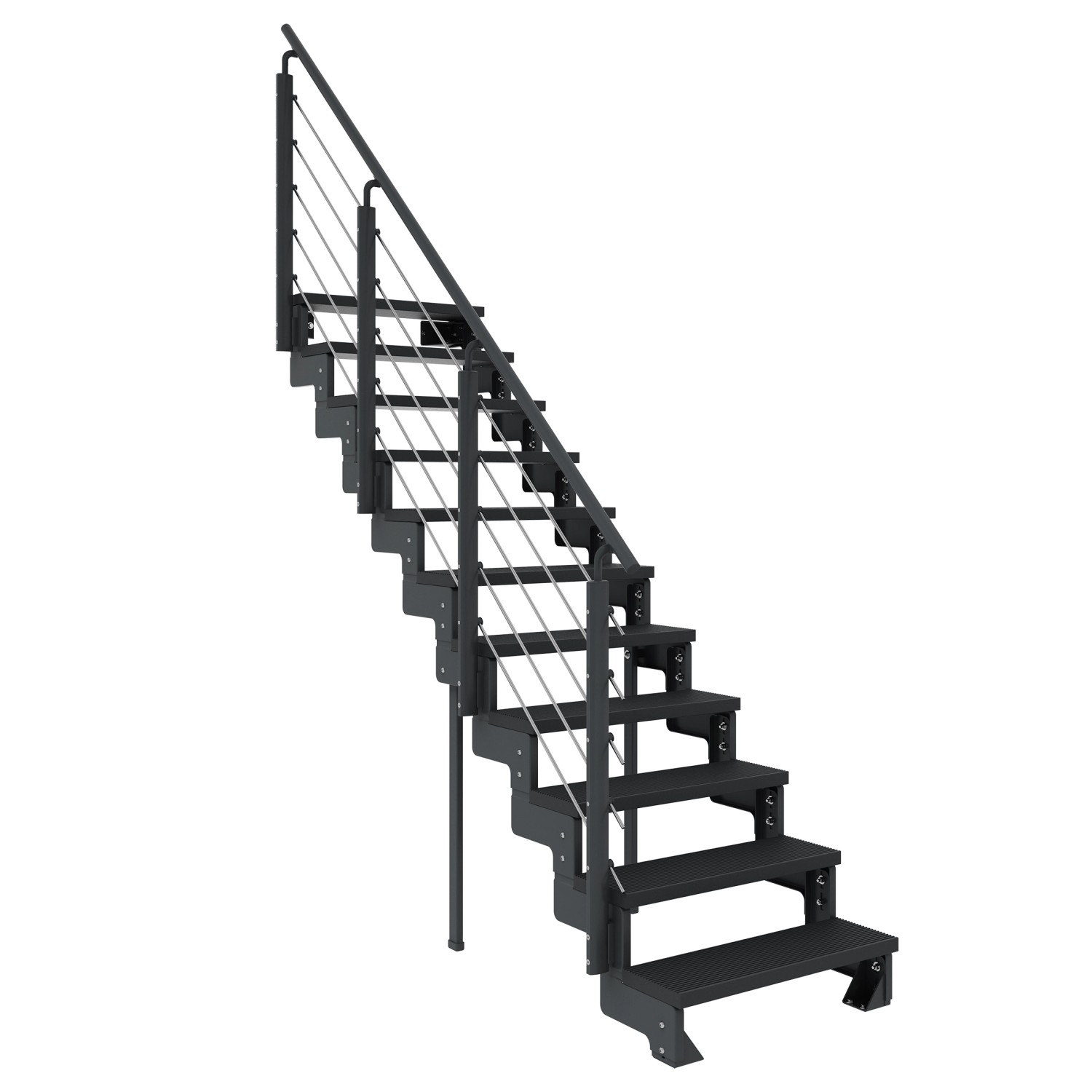 Dolle Außentreppe Gardentop Anthrazit 11 Stufen 80 cm Anthrazit inkl. Gelän günstig online kaufen