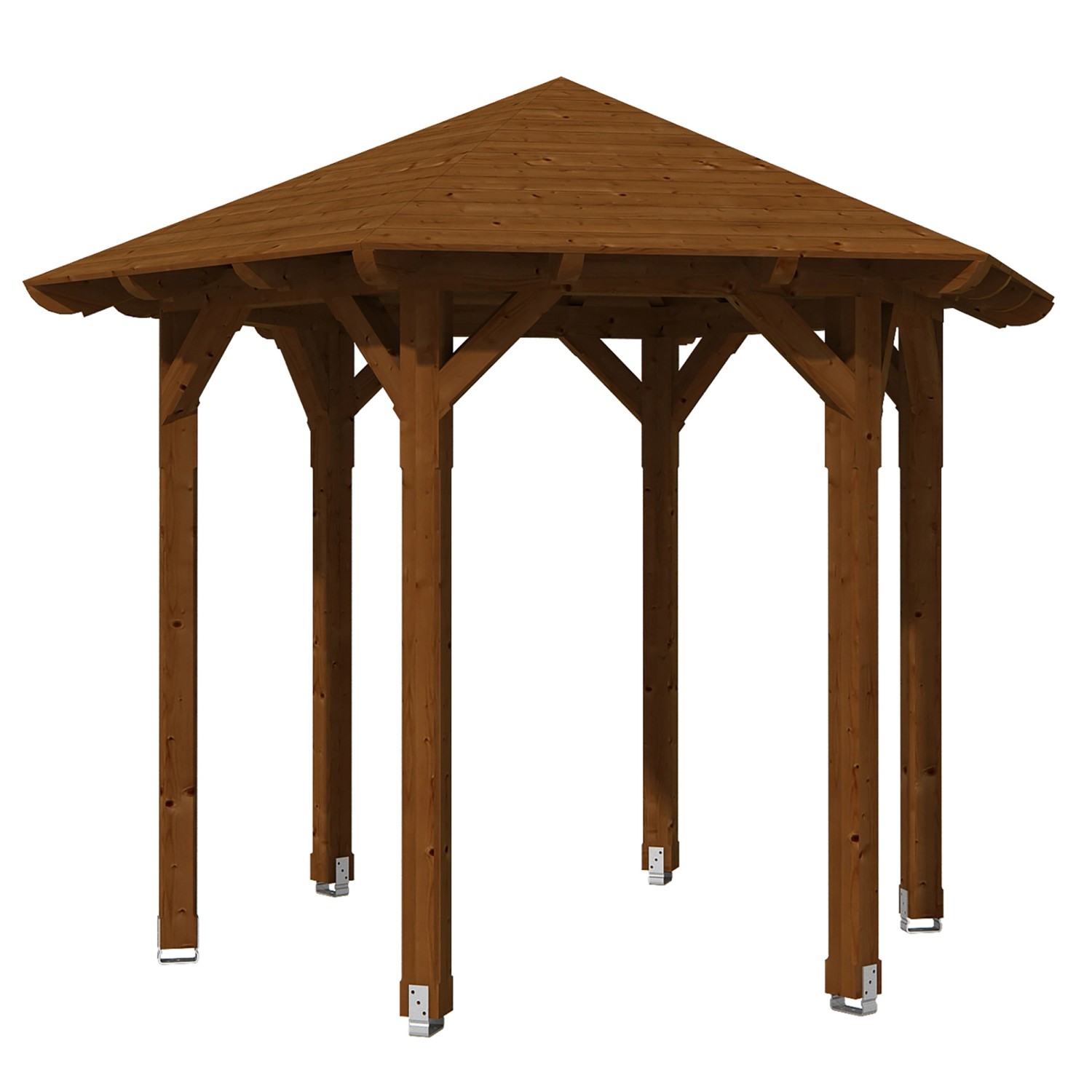 Skan Holz Pavillon Colmar 1 aus Douglasie Ø 360 cm Nuss günstig online kaufen