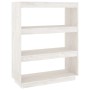 Weißes VidaXL Bücherregal/Raumteiler aus Kiefernholz, 80x35x103 cm.