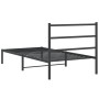 Schwarzes Metall Bettgestell 107x203 cm mit Kopfteil von vidaXL.