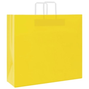 vidaXL Papiertragetaschen 50 Stk mit Henkeln Gelb 54x15x49 cm 4102004