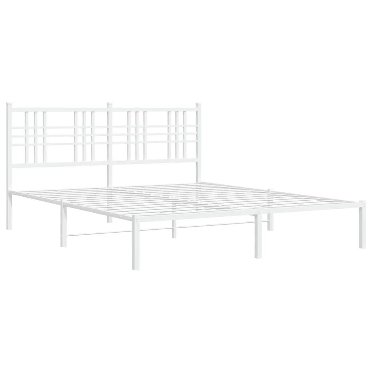 vidaXL Bettgestell mit Kopfteil Metall Weiß 160x200 cm 376376 günstig online kaufen