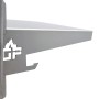 Detailansicht der Edelstahl-Seitenablage des Grillpeter Mangal Ruslan Deluxe Schaschlikgrills mit Flammen-Logo.
