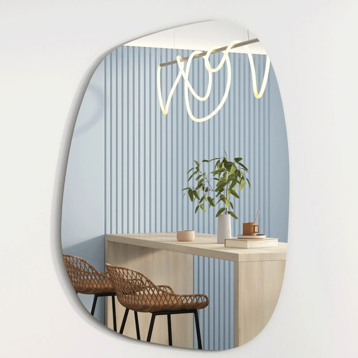 Albatros Designerspiegel Oval Asymmetrisch  Wandspiegel 60cm x 45cm