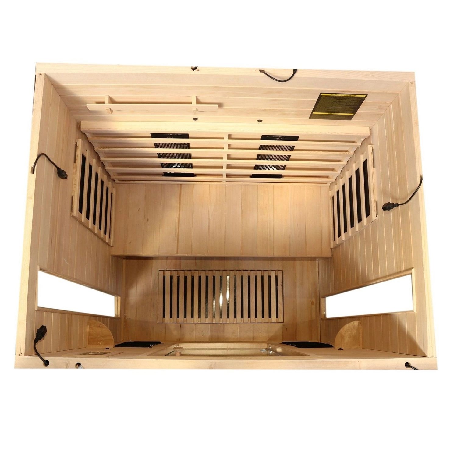 Dewello Infrarotkabine Sauna Pierson 135cm x 105cm 2 Personen Vollspektrum & Karbonstrahler Hemlock Tannenholz