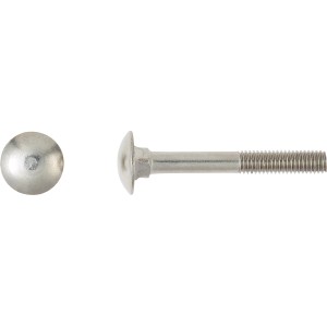 LUX Schlossschraube M6 x 60 mm, Edelstahl, Teilgewinde, 50 Stück. Schraube mit Flachrundkopf und Vierkantansatz.