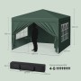 WOLTU Pavillon Pop-Up Wasserdichter Sonnenschutz Pagodenzelt 3x3 m Grün_3