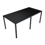 Anthrazitfarbene Juskys Pergola Lamellendach Tahiti 3x5,9m aus Stahl, Vogelperspektive.