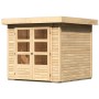 Karibu Express Gartenhaus Speedy A, naturbelassen, mit Doppeltür. Holz-Gartenhaus für Geräte und Freizeit.