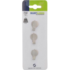 Siro Garderobenhaken, 3er-Set, selbstklebend, Edelstahl, für leichte Gegenstände bis 0,3 kg.
