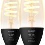 Zwei Philips Hue E14 Filament Kerzen im Doppelpack. Vintage-Look, dimmbar und warmweiß bis kaltweiß.