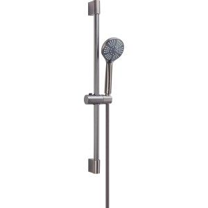 baliv Duschbrause-Set DBS-70.180 in Metall Grau mit Duschstange und Handbrause.