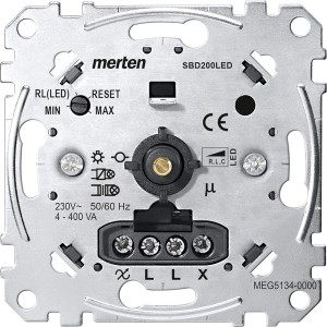 Merten Universal Drehdimmer Einsatz für LED, MEG5134-0000, Detailansicht.