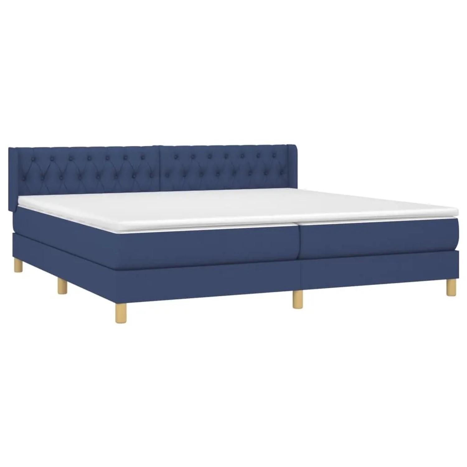 vidaXL Boxspringbett mit Matratze Blau 200x200 cm Stoff 3130543