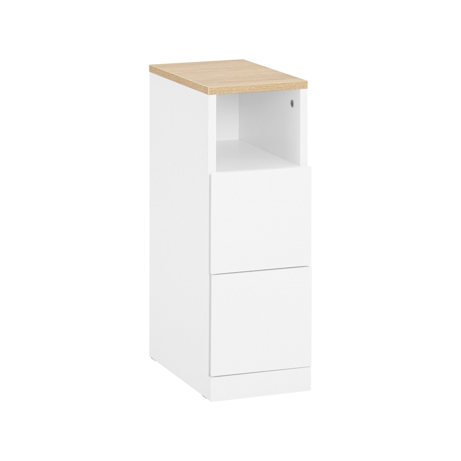 SoBuy Nachttisch Schmal Nachtschrank mit 2 Schubladen Beistelltisch FBT149-WN