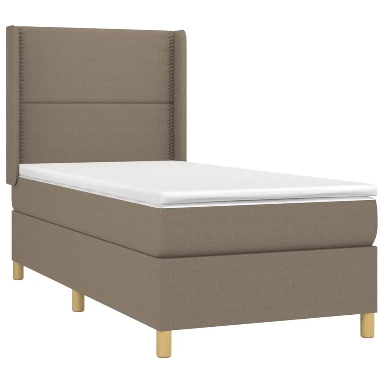 vidaXL Boxspringbett mit Matratze & LED Taupe 100x200 cm Stoff 3138777 günstig online kaufen