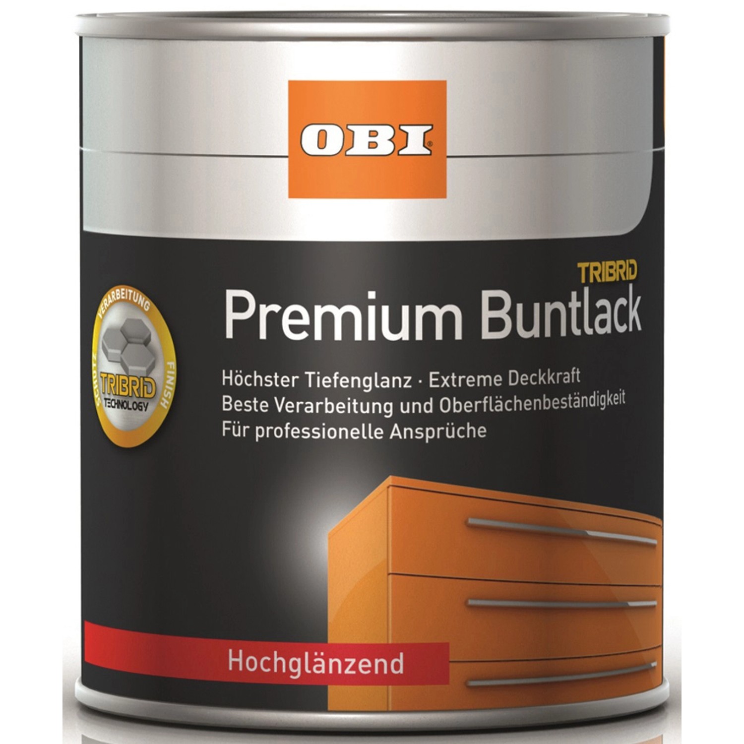 OBI Premium Buntlack Tribrid Tiefschwarz hochglänzend 750 ml