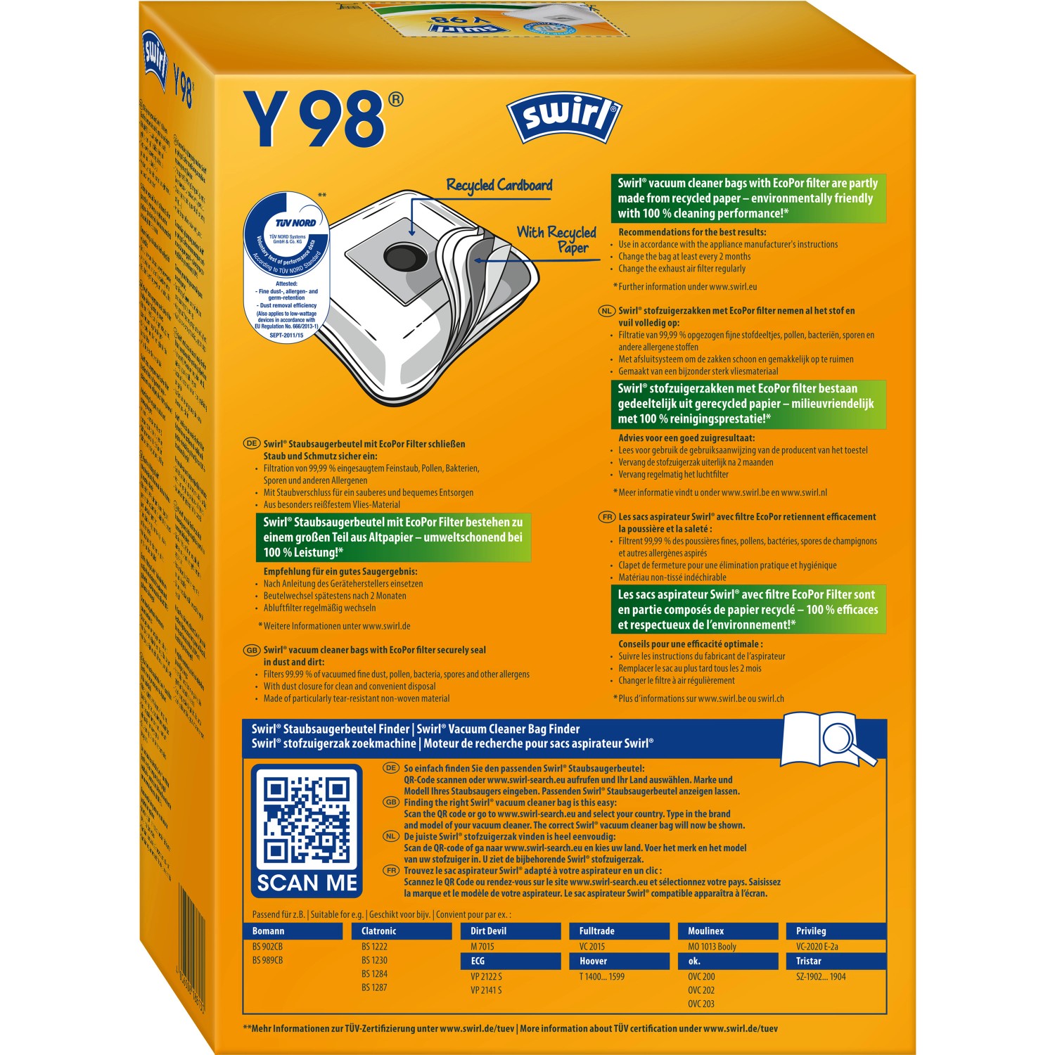 Staubbeutel & Wischtuch Set Für Lubluelu SL68 - 4x Beutel + 4x Tücher