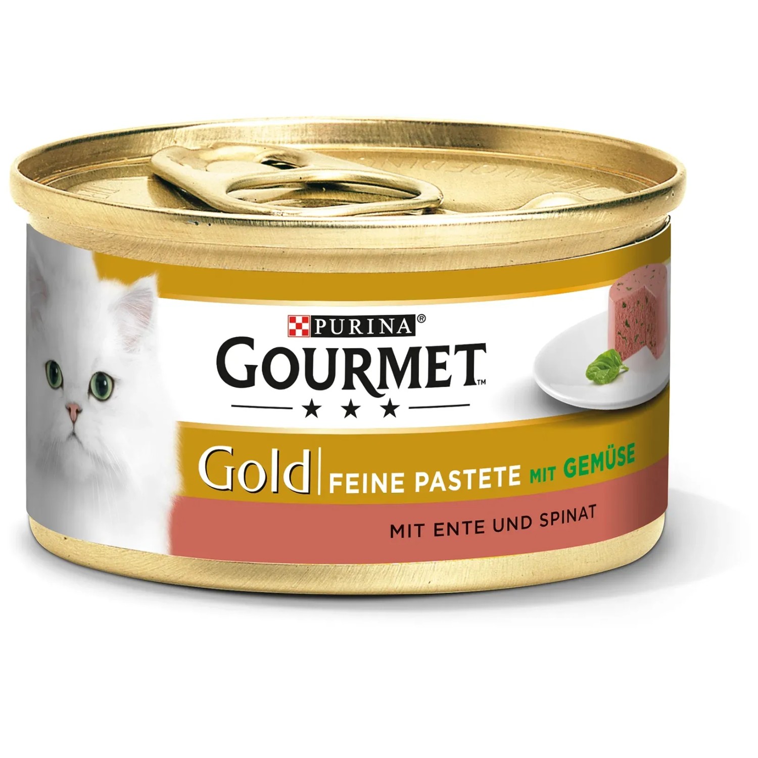 Gourmet Katzen-Nassfutter Gold Feine Pastete mit Ente und Spinat 85 g