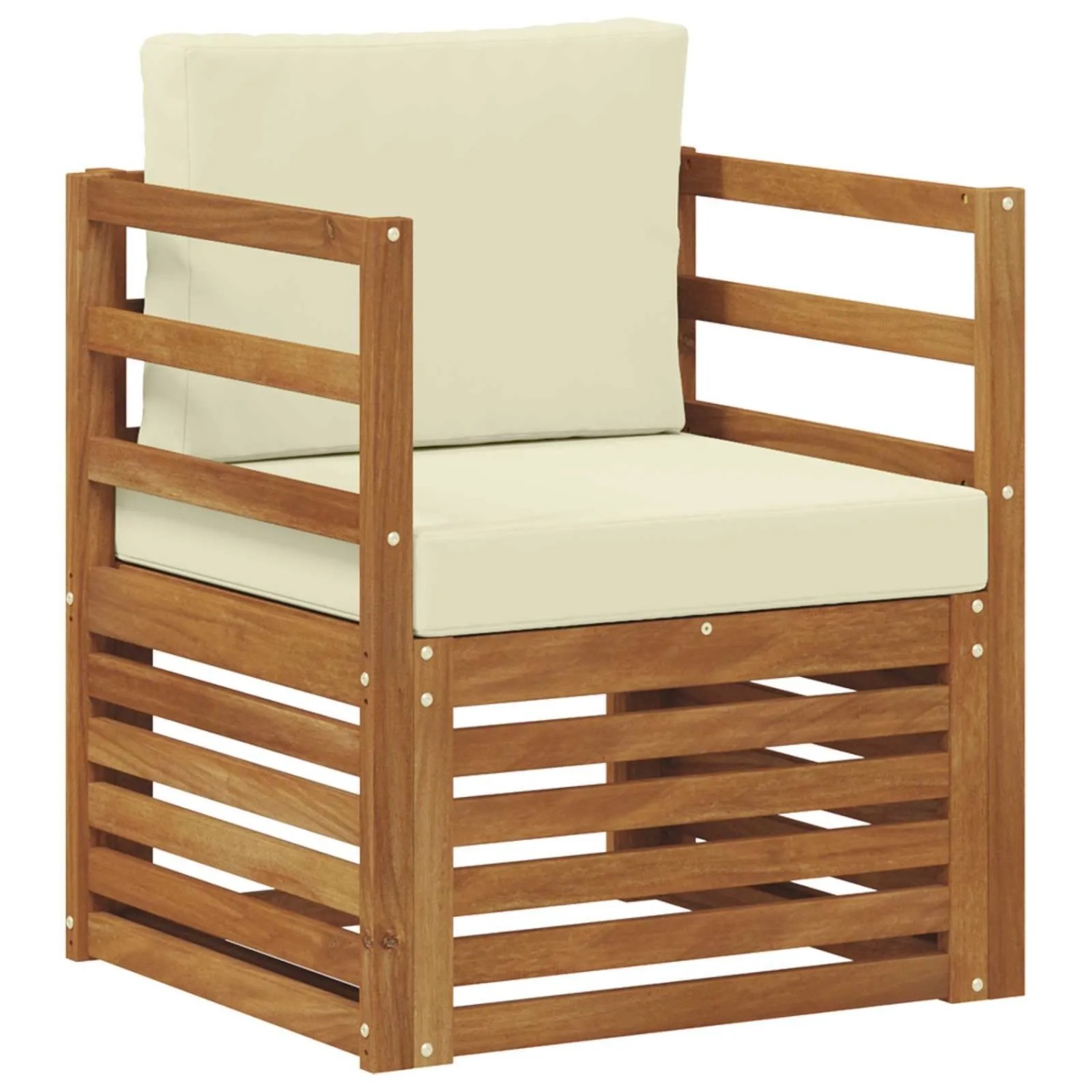 vidaXL Outdoor-Sofagarnitur mit Kissen Natur 67 x 63 x 73 cm 3436335