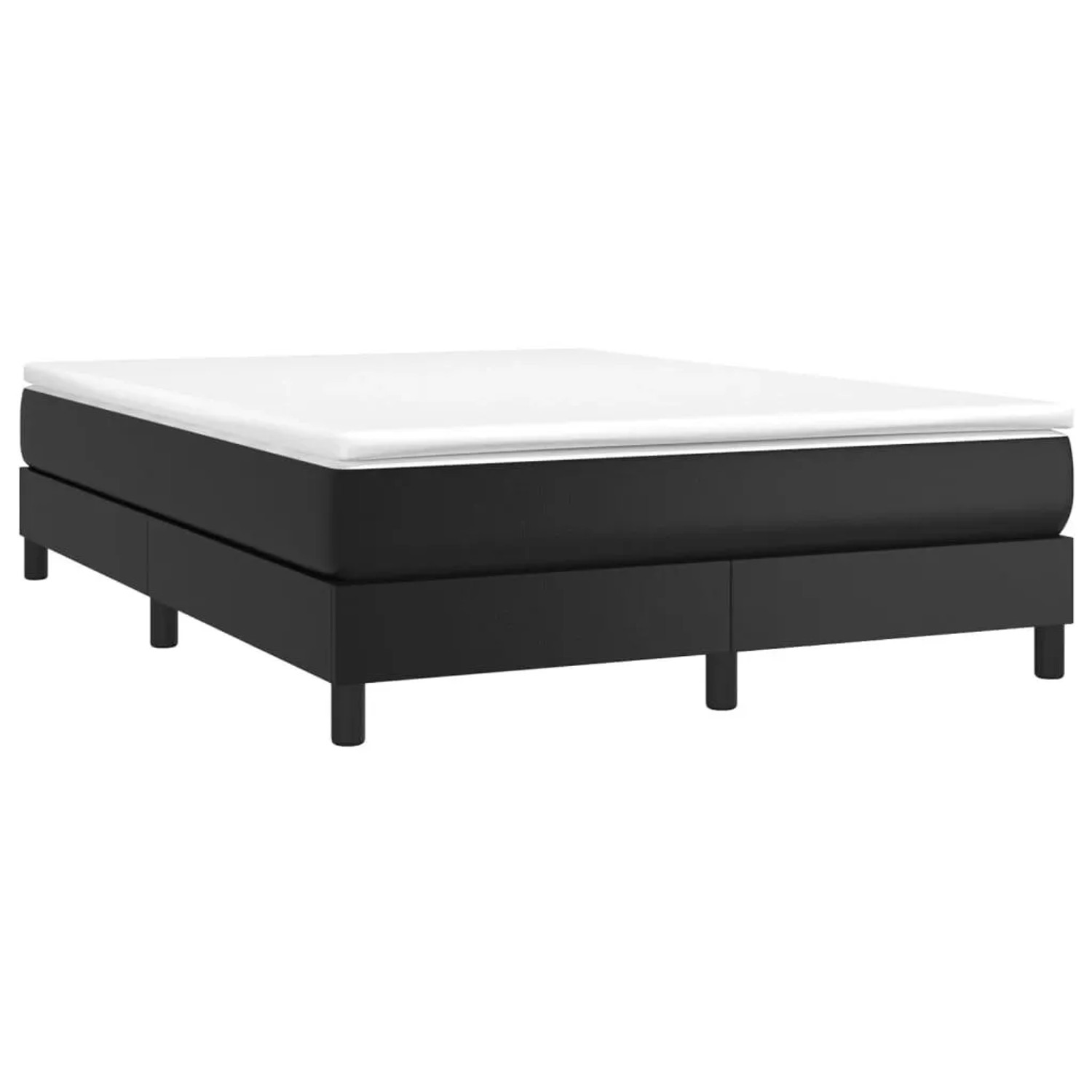 vidaXL Boxspringbett mit Matratze Schwarz 140x190 cm Kunstleder 3144255 günstig online kaufen