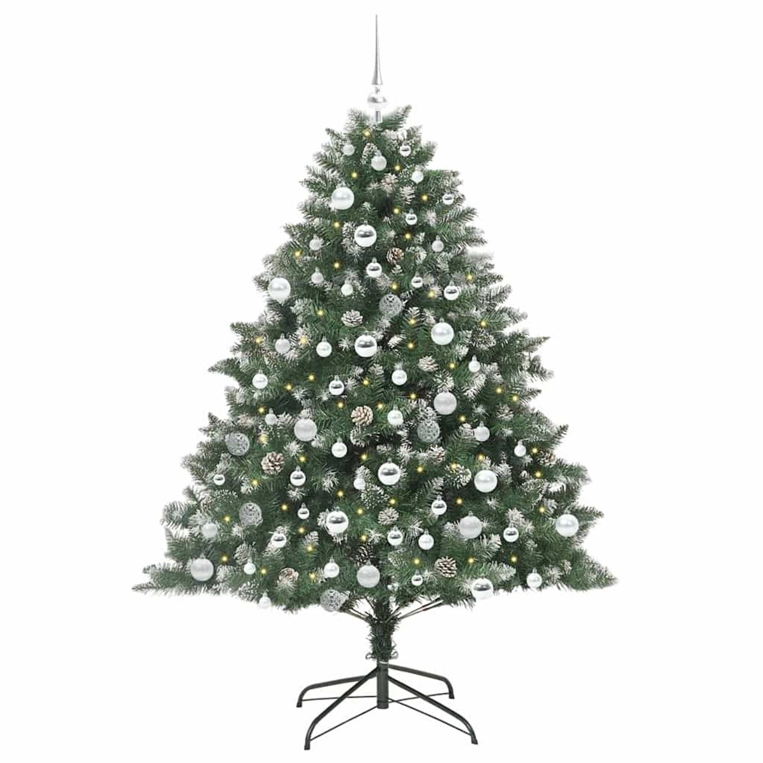 vidaXL Künstlicher Weihnachtsbaum mit 300 LEDs Grün 126 x 126 x 180 cm 3395238