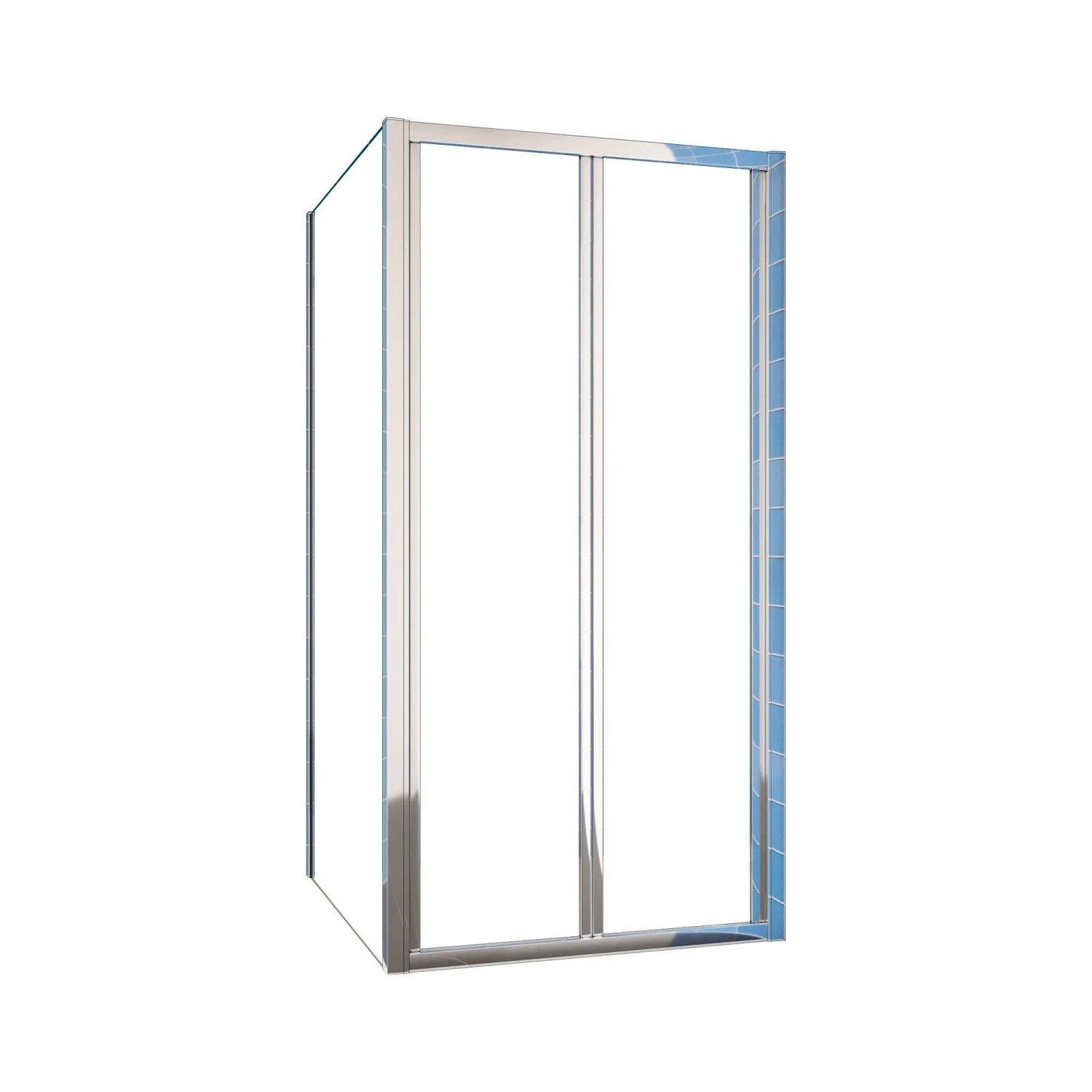 AICA Eckdusche Falttür B.70xH.185cm Schiebetür Duschkabine mit Seitenwand 70x185 5mm ESG Duschabtrennung