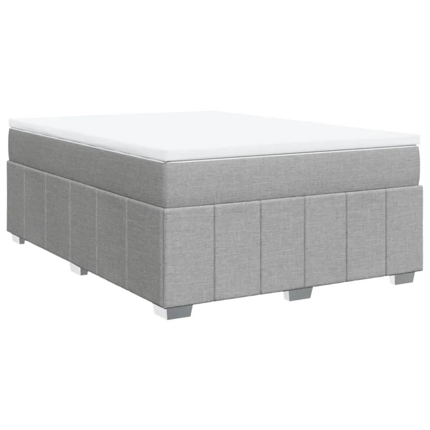 vidaXL Boxspringbett mit Matratze Hellgrau 140x200 cm Stoff 3285477