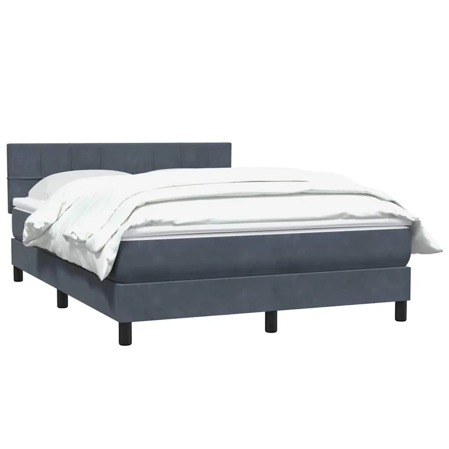 vidaXL Boxspringbett mit Matratze Dunkelgrau 140x210 cm Samt 3316210 günstig online kaufen