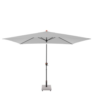 Doppler Marktschirm MyZone, 200x300 cm, hellgrau, mit Kurbelmechanik. Sonnenschirm für Garten und Balkon.