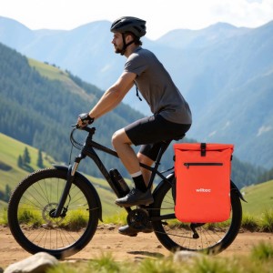 Wiltec Gepäckträgertasche Rot 25L Fahrradtasche Rucksack Gepäcktasche Laptopfach