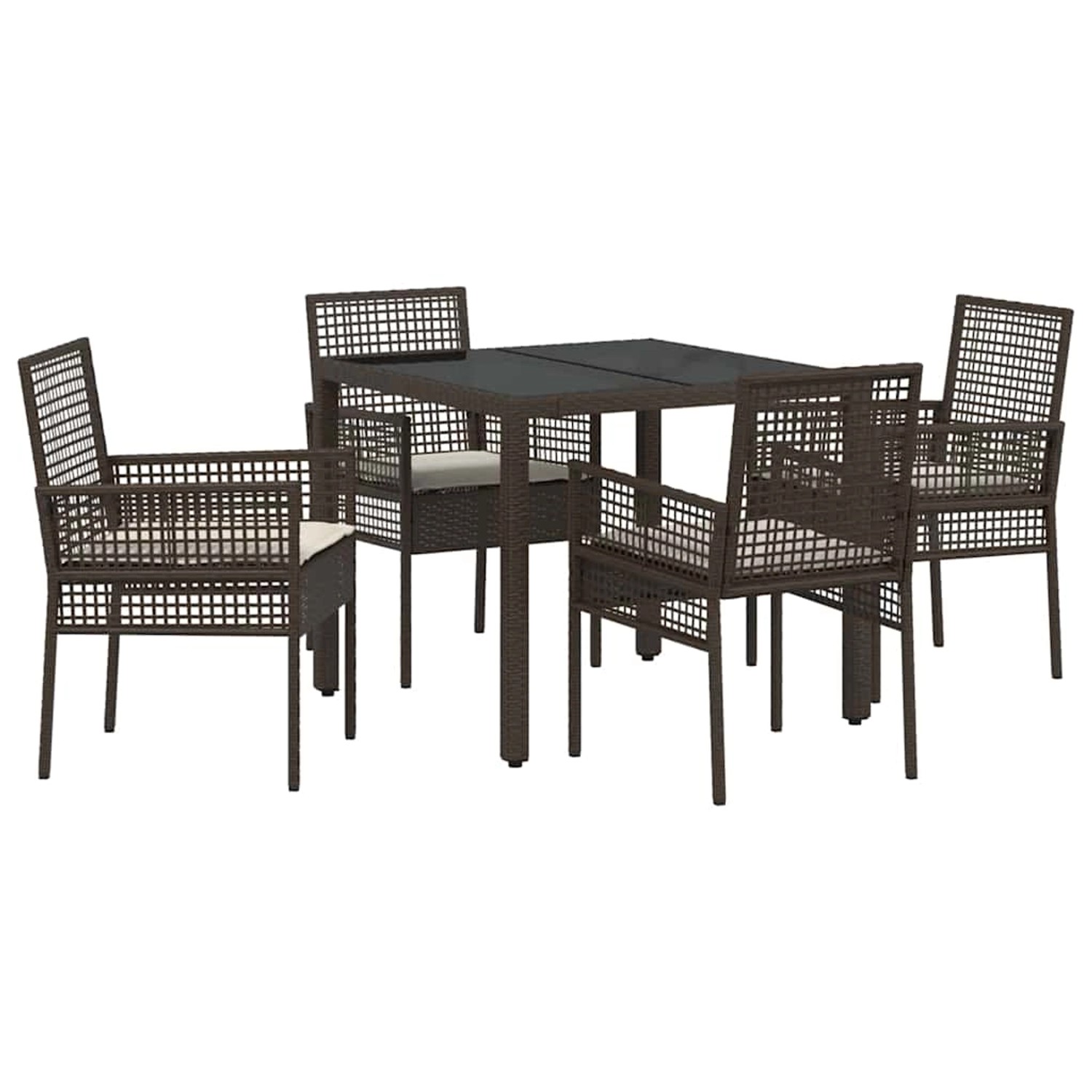 vidaXL Garten Essgruppe 5-Tlg Braun Poly Rattan 3334864 günstig online kaufen