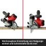 Einhell Akku-Handkreissäge TP-CS 18/190 Li BL Solo in zwei verschiedenen Neigungswinkeln.