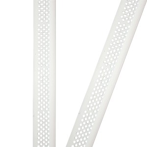 Weißes ProfileXXL Abschlussprofil aus PVC, 2,5m x 25mm x 16mm, mit Lochreihe als Putzschiene.
