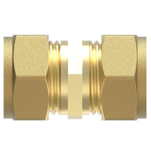 Kirchhoff Verbindungsstück 18mm, Klemmfitting aus Messing für CU-Rohr (blank).