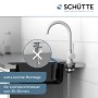 Schütte Cornwall Spültischarmatur, weiß matt, mit Montagehinweis und schwenkbarem Auslauf.