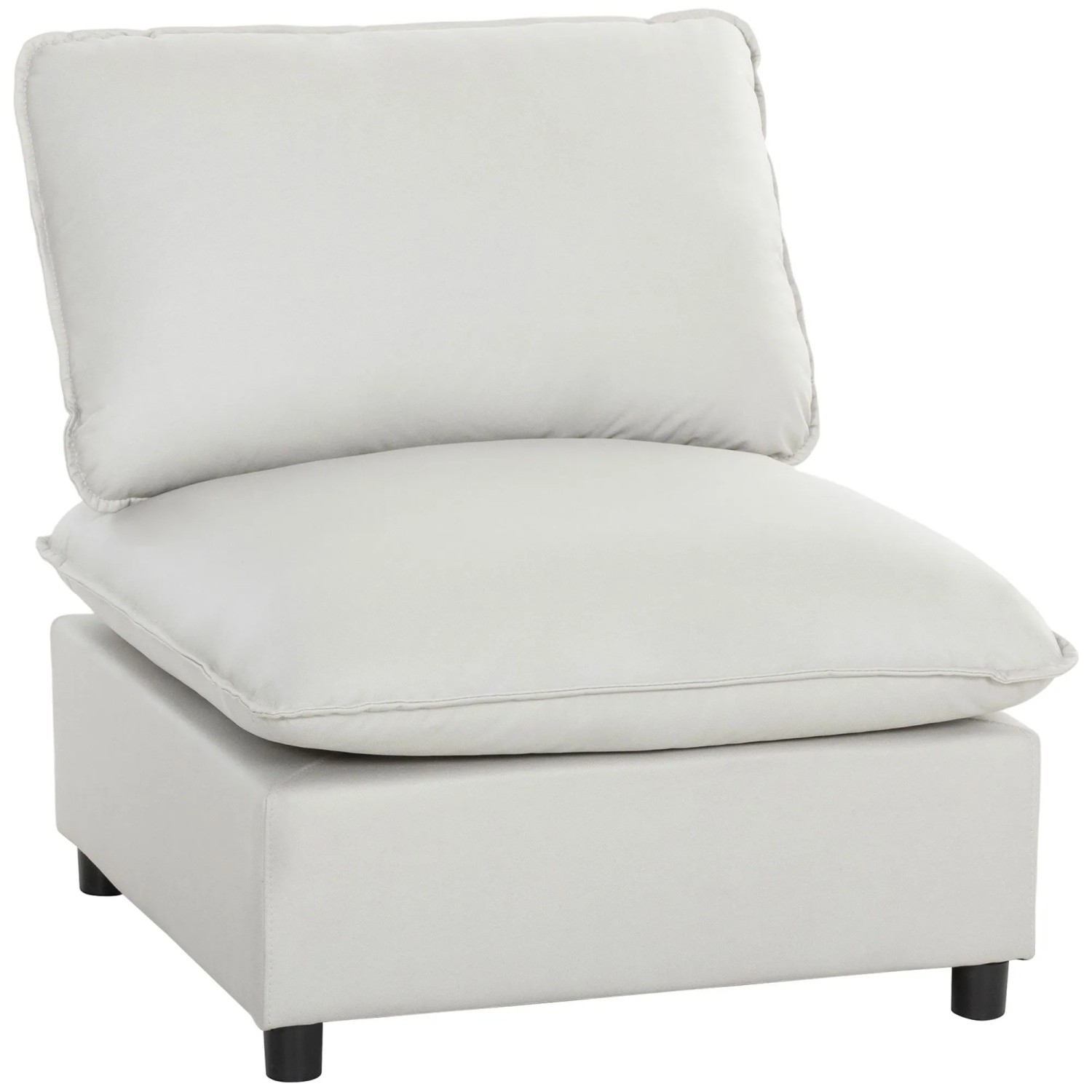 HOMCOM Sessel Kunstleder  Schaumstoff 85L x 74B x 78H cm Grau