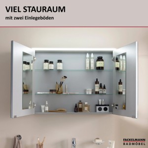 Fackelmann Badmöbel Spiegelschrank B.Round 90 cm Weiß