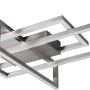 Moderne Trio LED Deckenleuchte Salinas in Nickel matt mit geometrischem Design.